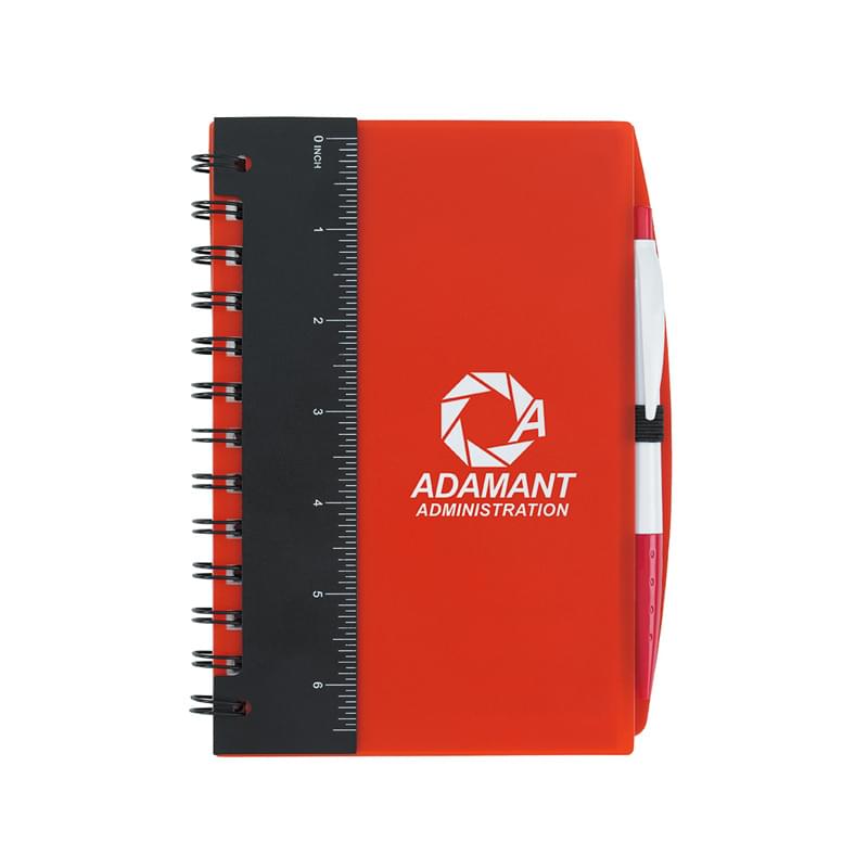 5"x7" Ruler Notebook with Flags and Pen