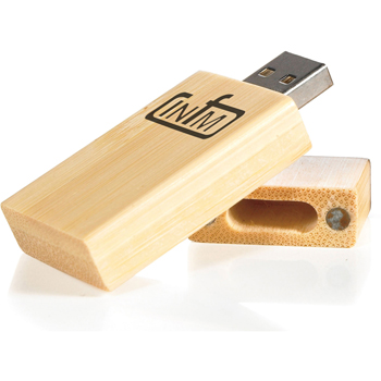 256 MB Bamboo Rectangle USB 2.0 Flash Drive