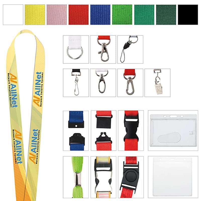 1" Polyester 4 Color Lanyard