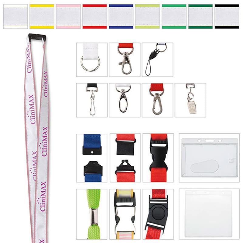 3/4" Polyester with Ribbon Lanyard