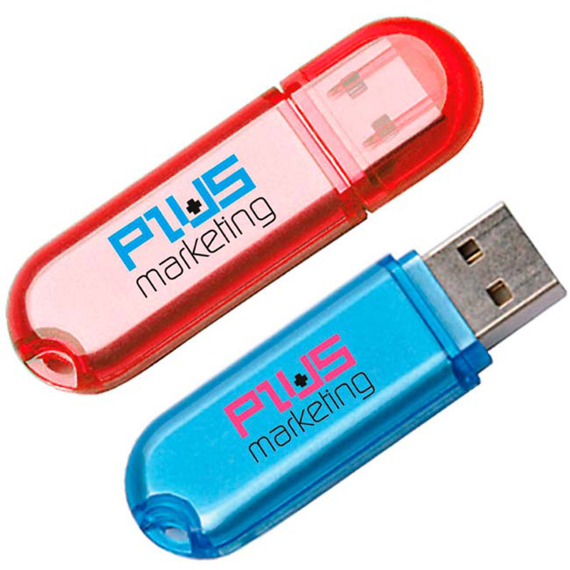 1 GB Oval Translucent USB 2.0 Flash Drive