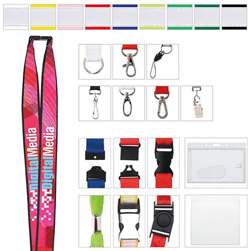 1" Polyester Lanyard with Ribbon (Heat Transfer)