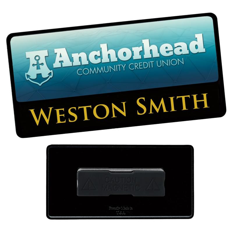 3" x 1-1/2" Metal Label/Engraved Combo Name Tag