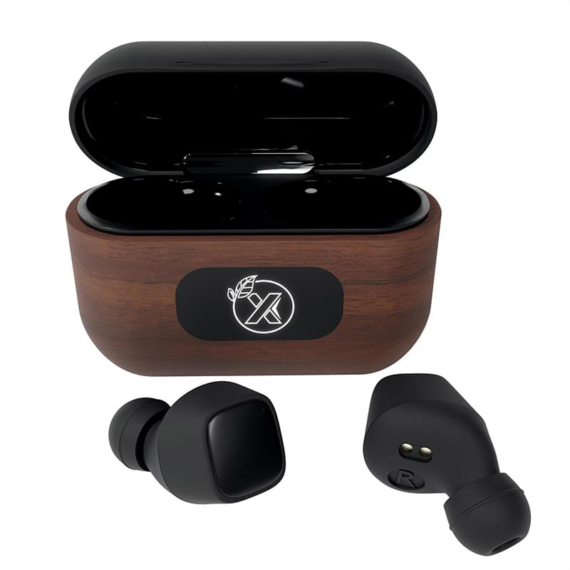 SCX Design&reg; Walnut Wood Wireless Earbuds and Charging Case