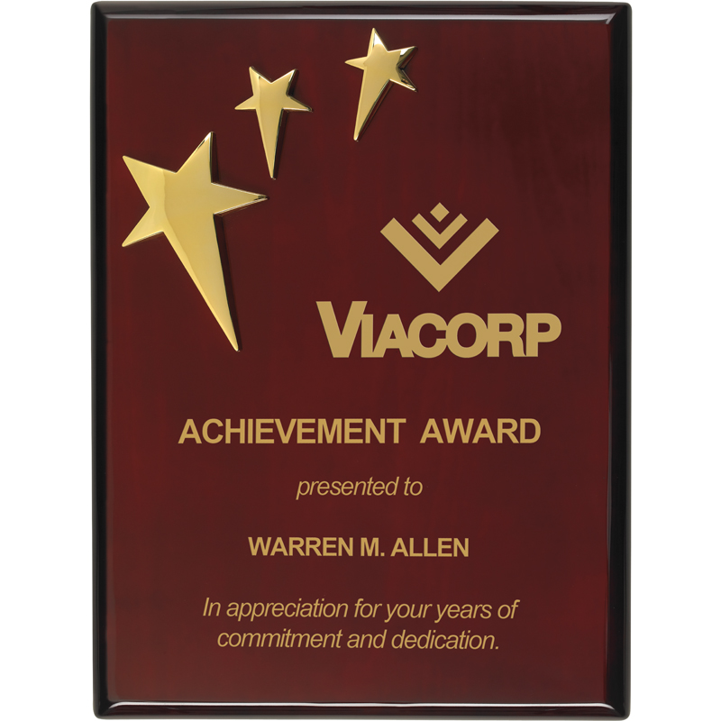 3-Star Piano Finish Plaque