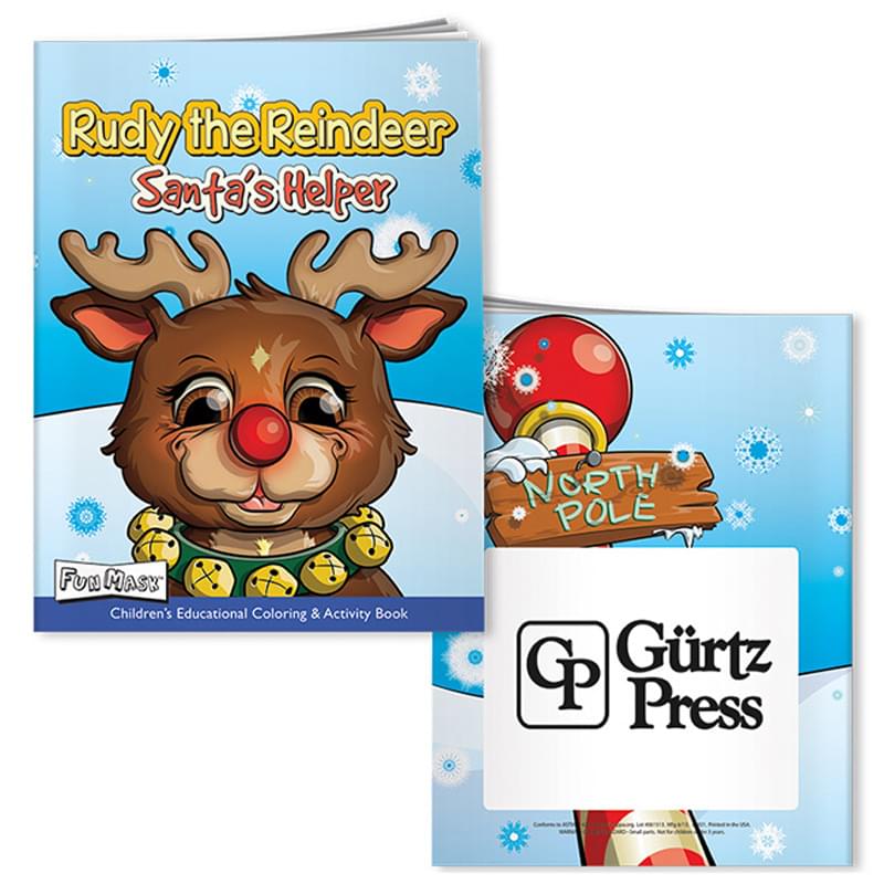 Coloring Book with Mask: Rudy Reindeer