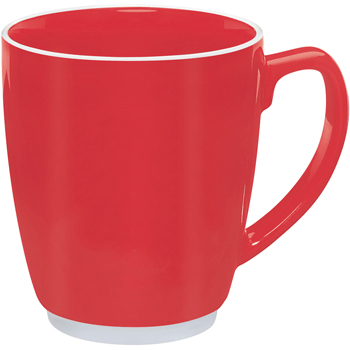 Large Color Bistro w/ Accent Mug-20 oz(red,orange)