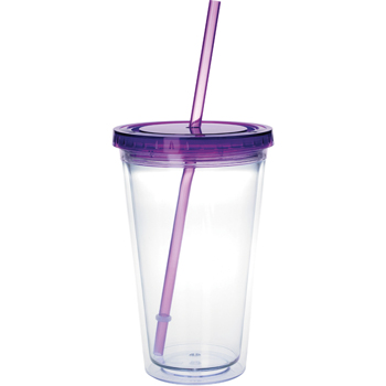 Clear Tumbler with Colored Lid - 18 oz.