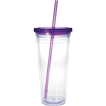 Clear Tumbler with Colored Lid - 24 oz.