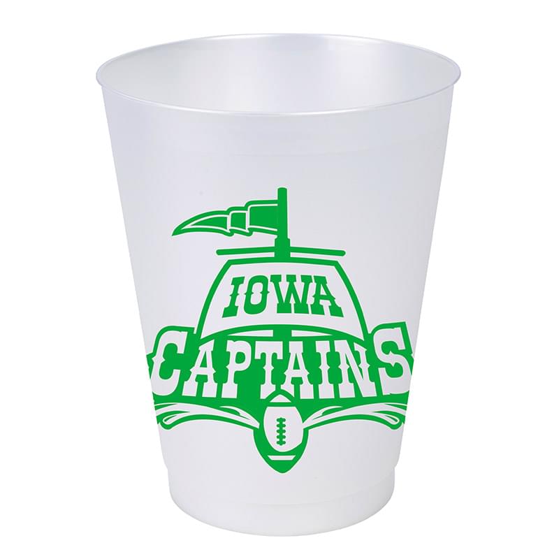 White Stadium Cups, Reusable Plastic Party Tumblers (16 oz, 16 Pack)