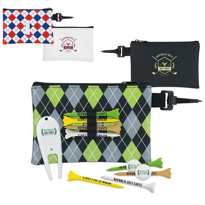 Pattern Golf Pouch Tee Kit - 2-3/4"