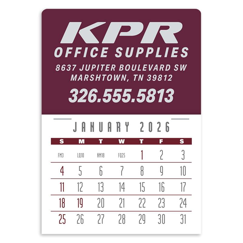 Press-N-Stick&trade;  Header Contemporary Calendar (13-Month)