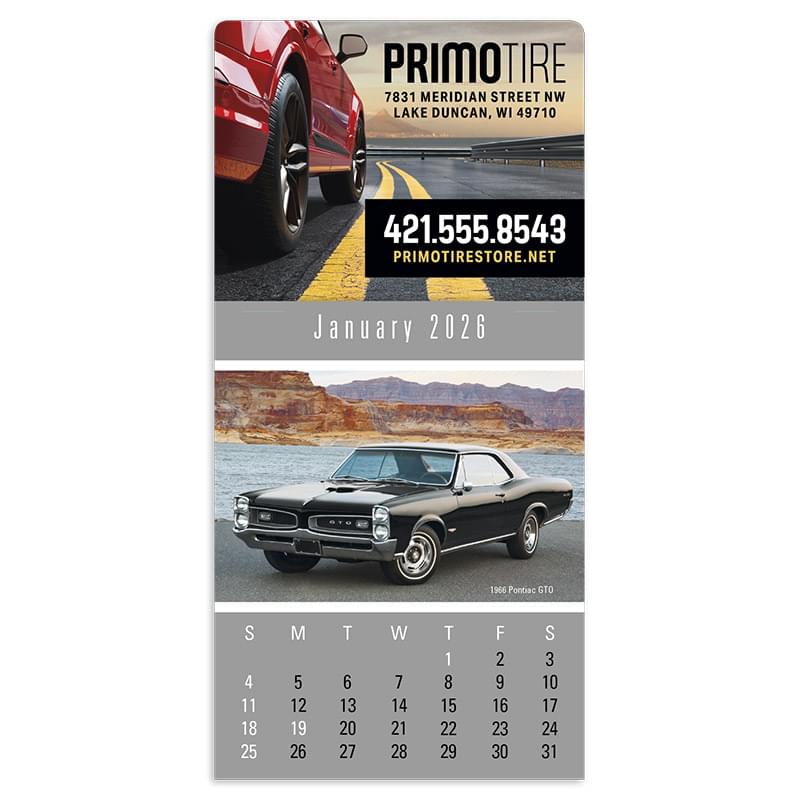 4C Press-N-Stick Header Cruisin’ Cars Calendar (13-Month)