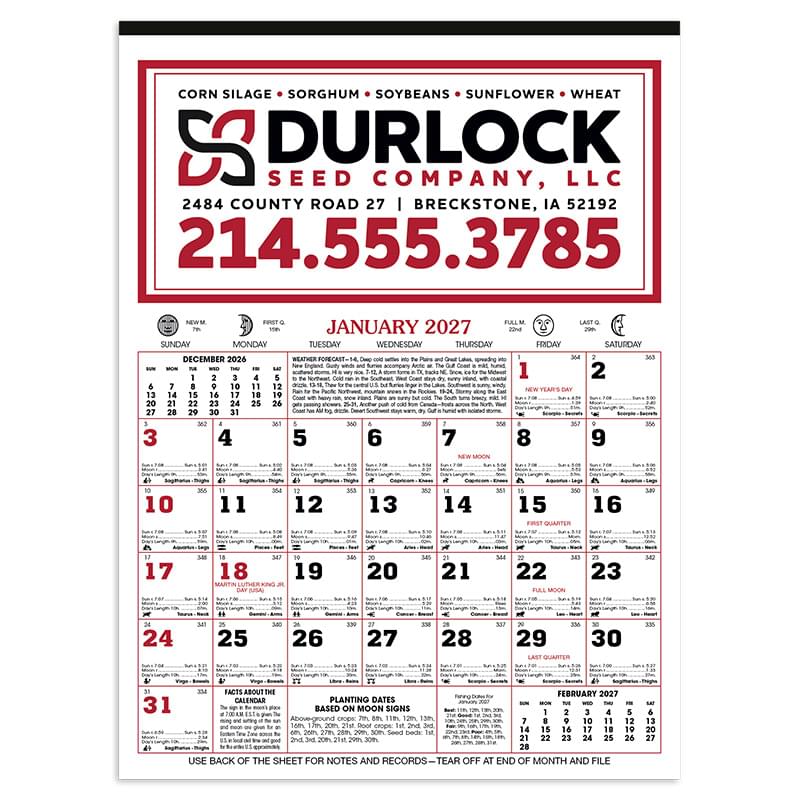 Skinner & Kennedy™ 12-Sheet Almanac Calendar