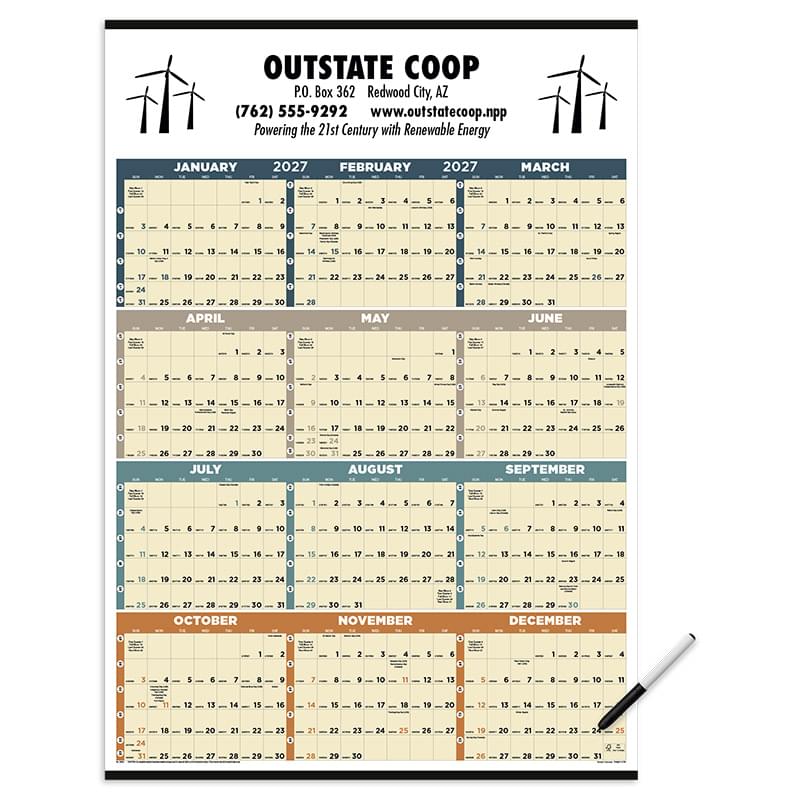 Time Management Span-A-Year (Laminated w/Marker)