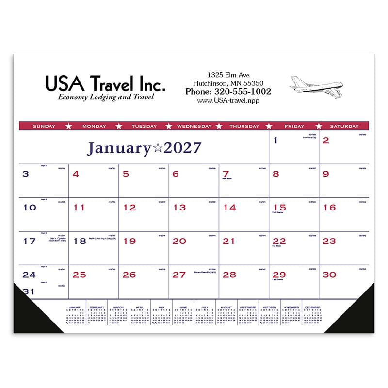 Patriotic Desk Pad with Vinyl Corners