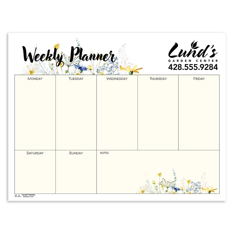 Small Weekly Desk Pad - Floral