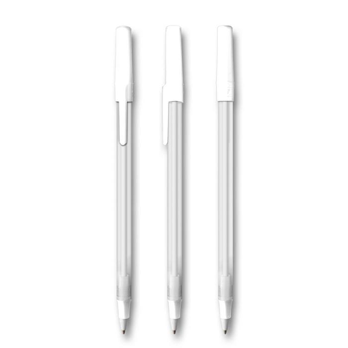 Bic Round Stic Clear Barrel with Solid Trim