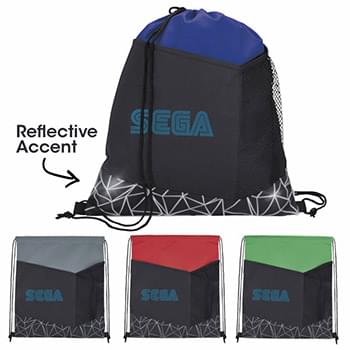 Reflective Geometric Drawstring Backpack