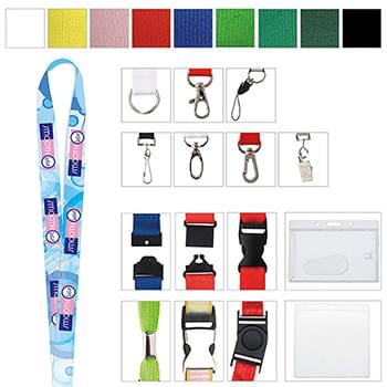 3/8" Polyester 4 Color Lanyard