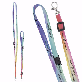 3/8" Adjustable Polyester 4 Color Lanyard