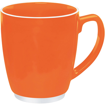 Large Color Bistro w/ Accent Mug-20 oz(red,orange)