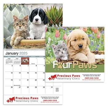 Four Paws Appointment Calendar - Spiral