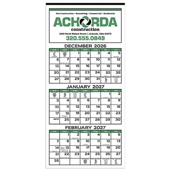 Skinner & Kennedy™ 3-Month Display 12-Sheet Calendar