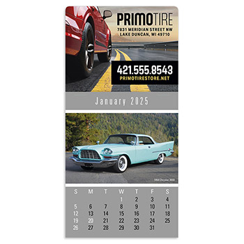 4C Press-N-Stick Header Cruisin’ Cars Calendar (13-Month)